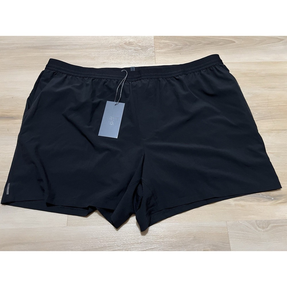 New VRST Men's XXL 5" Accelerate Running Brief Lined Short Pure Black MSRP $58
